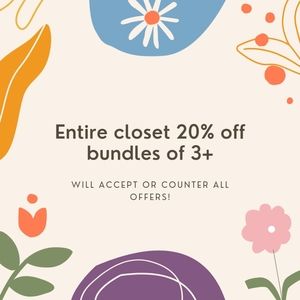 All items are 20%off 3+